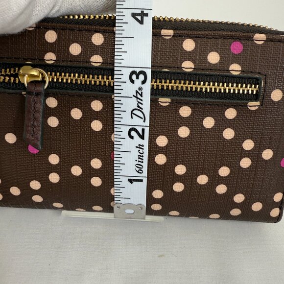 Fossil Envelope Wristlet Brown with Dots - Picture 4 of 10